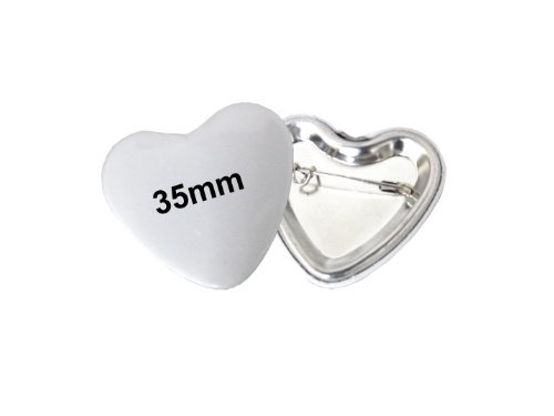 35x45mm Herz-Button mit Sicherheitsnadel